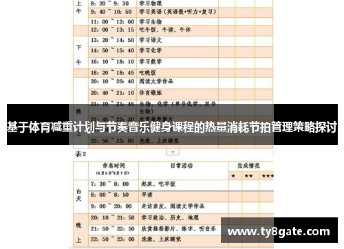 基于体育减重计划与节奏音乐健身课程的热量消耗节拍管理策略探讨